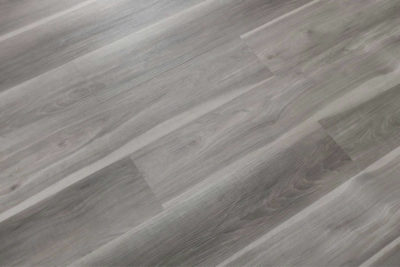 ART GREY  5mm – STONE PLASTIC COMPOSITE  12 MIL Wear Layer    Attached Underlayment  (1mm pad)