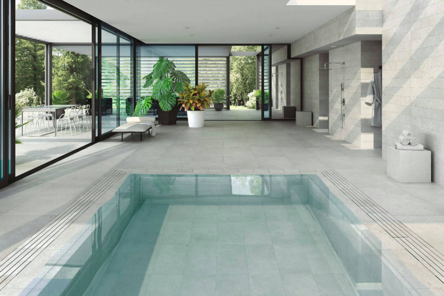 Litos Artico Stone Porcelain Tile in a finished installation