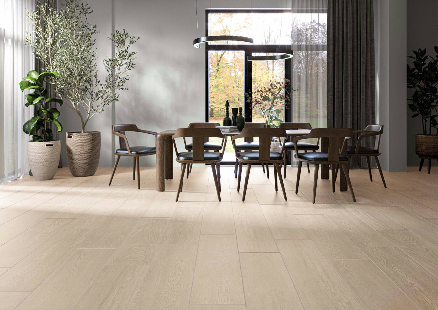 Adena Wood Tile Porcelain Tile in a finished installation