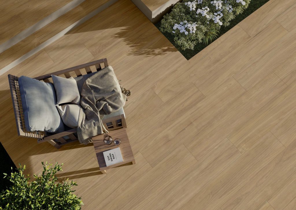 Bosco Wood Tile Porcelain Tile in a finished installation