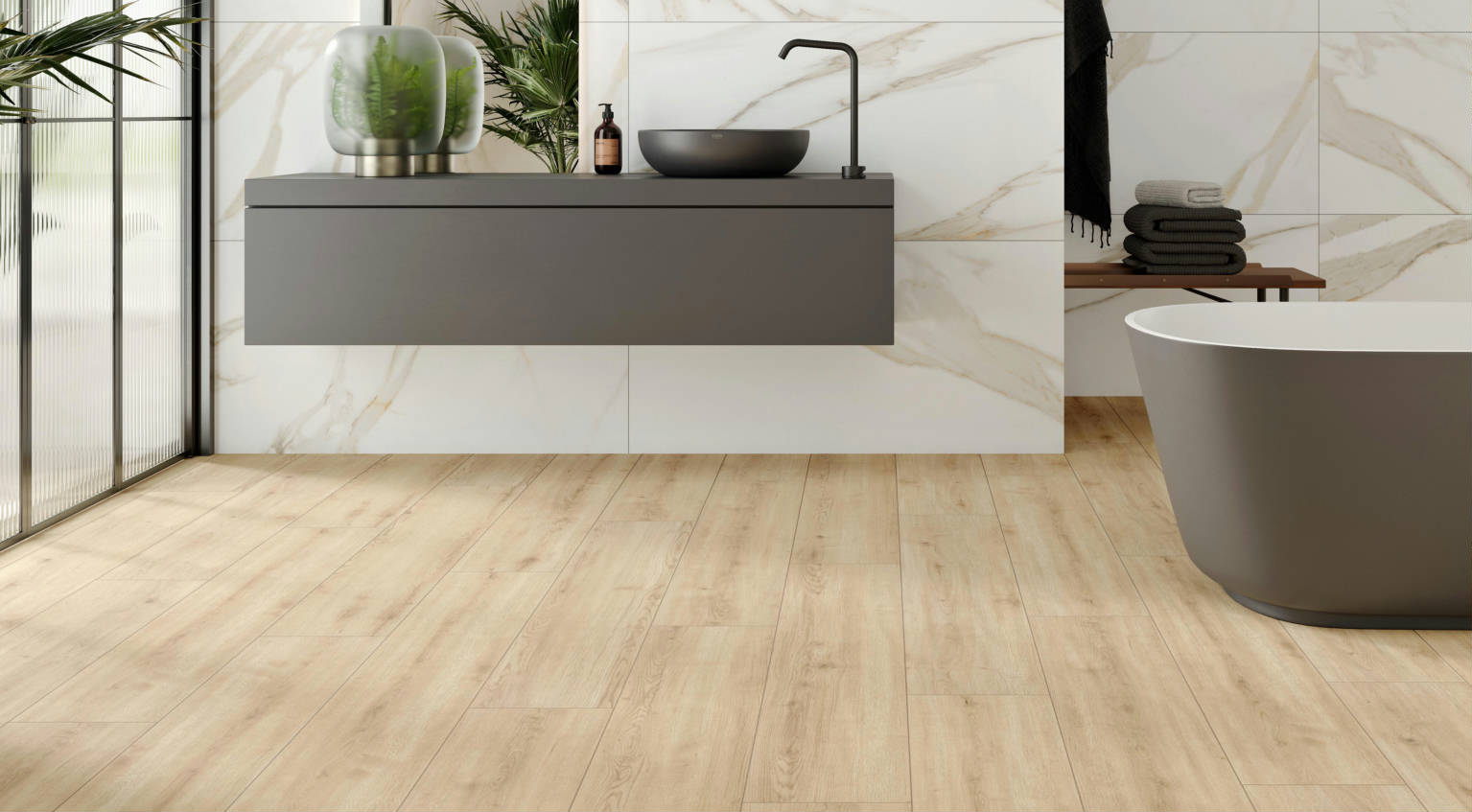 Concorde Wood Tile Porcelain Tile in a finished installation