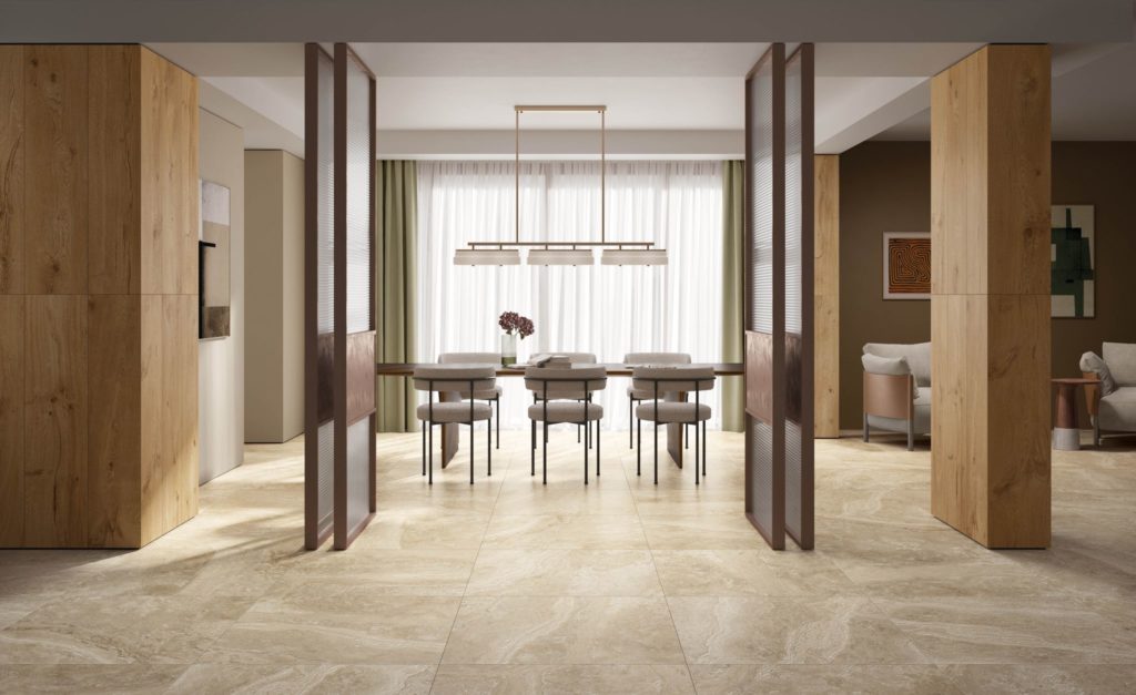 Lapis Stone Porcelain Tile in a finished installation