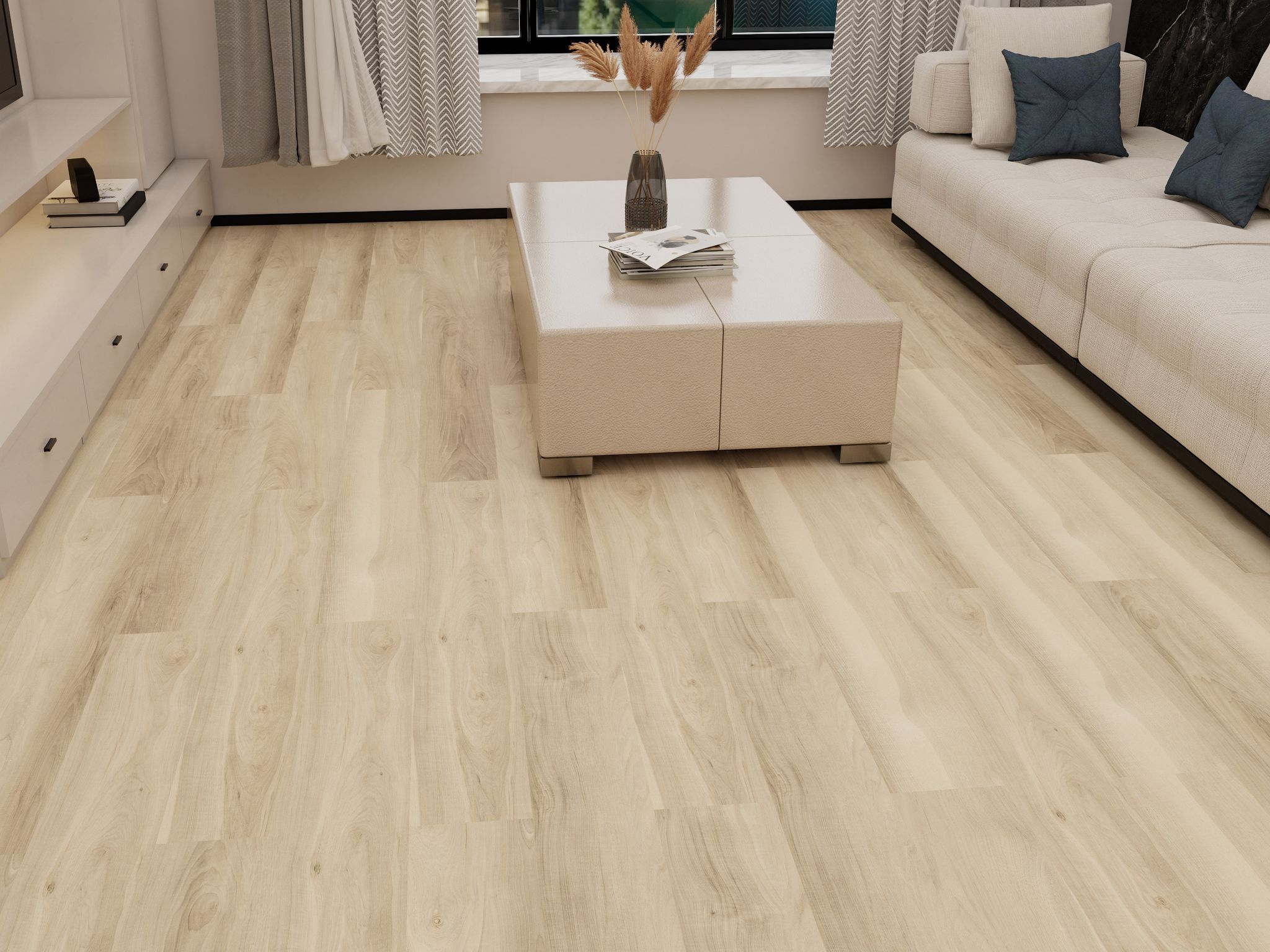 Art Concrete Vinyl Flooring in a finished installation