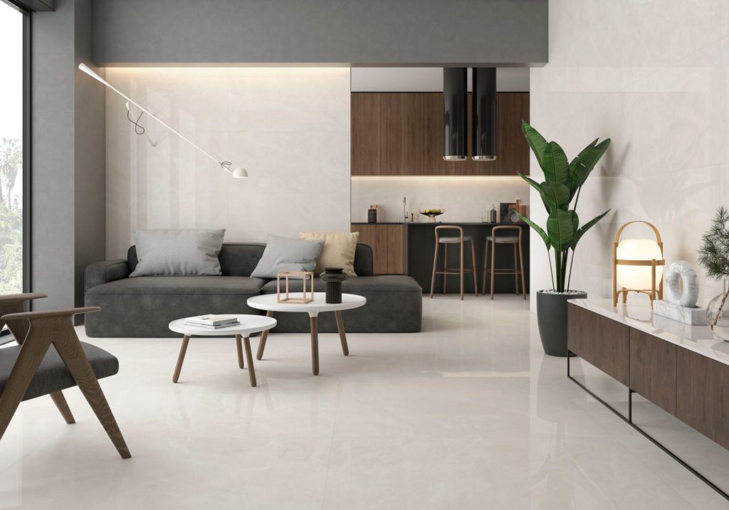 Isea Stone Porcelain Tile in a finished installation