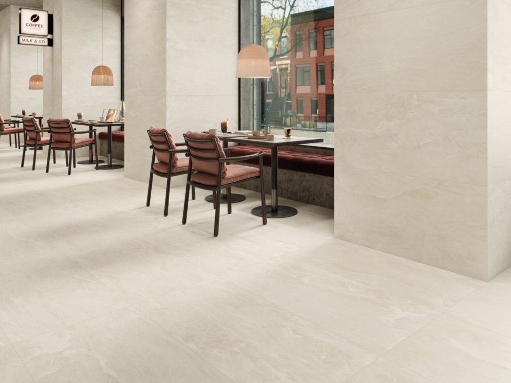 Miami Solid Color Porcelain Tile in a finished installation
