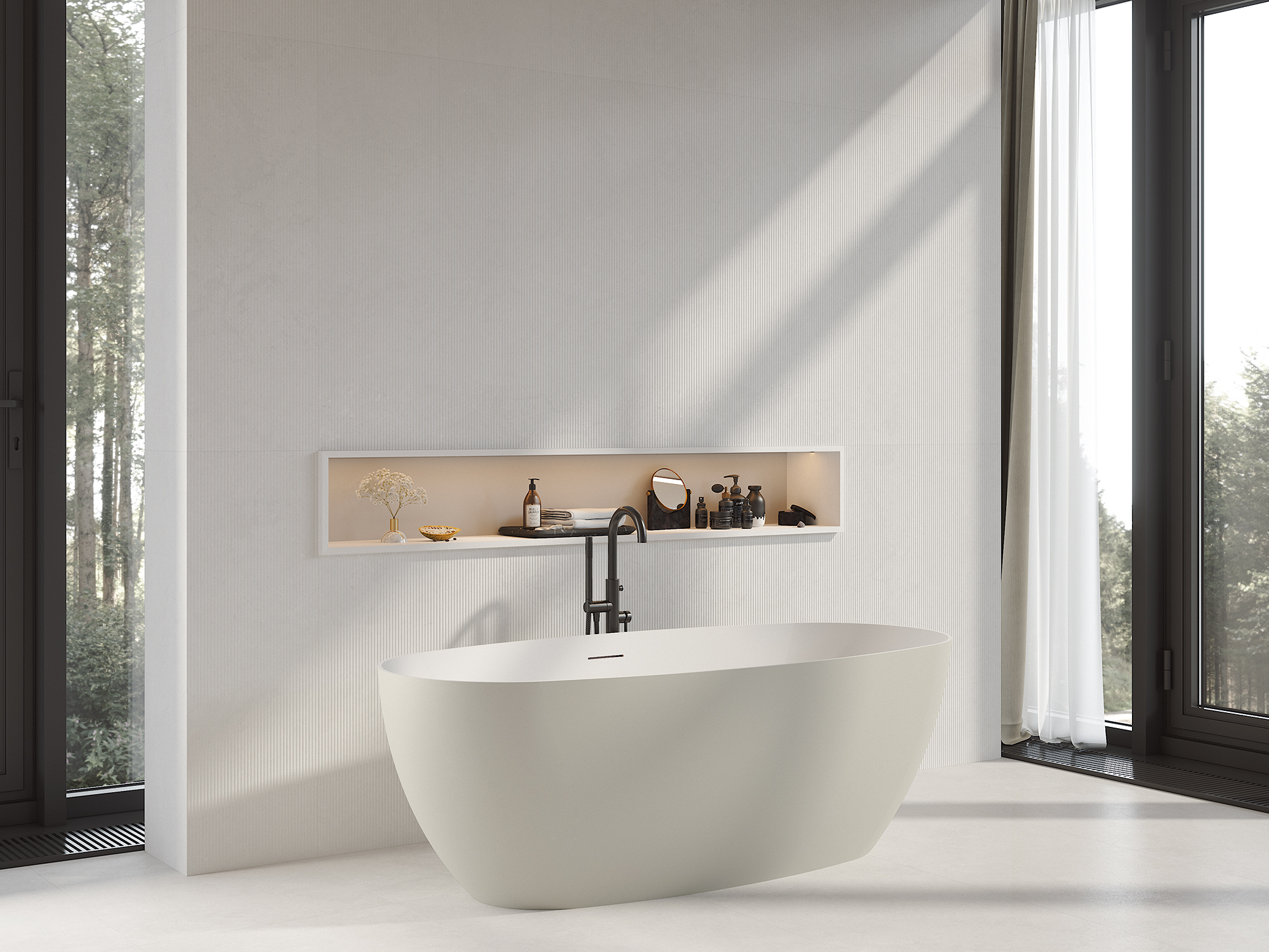 Byron Stone Porcelain Tile in a finished installation