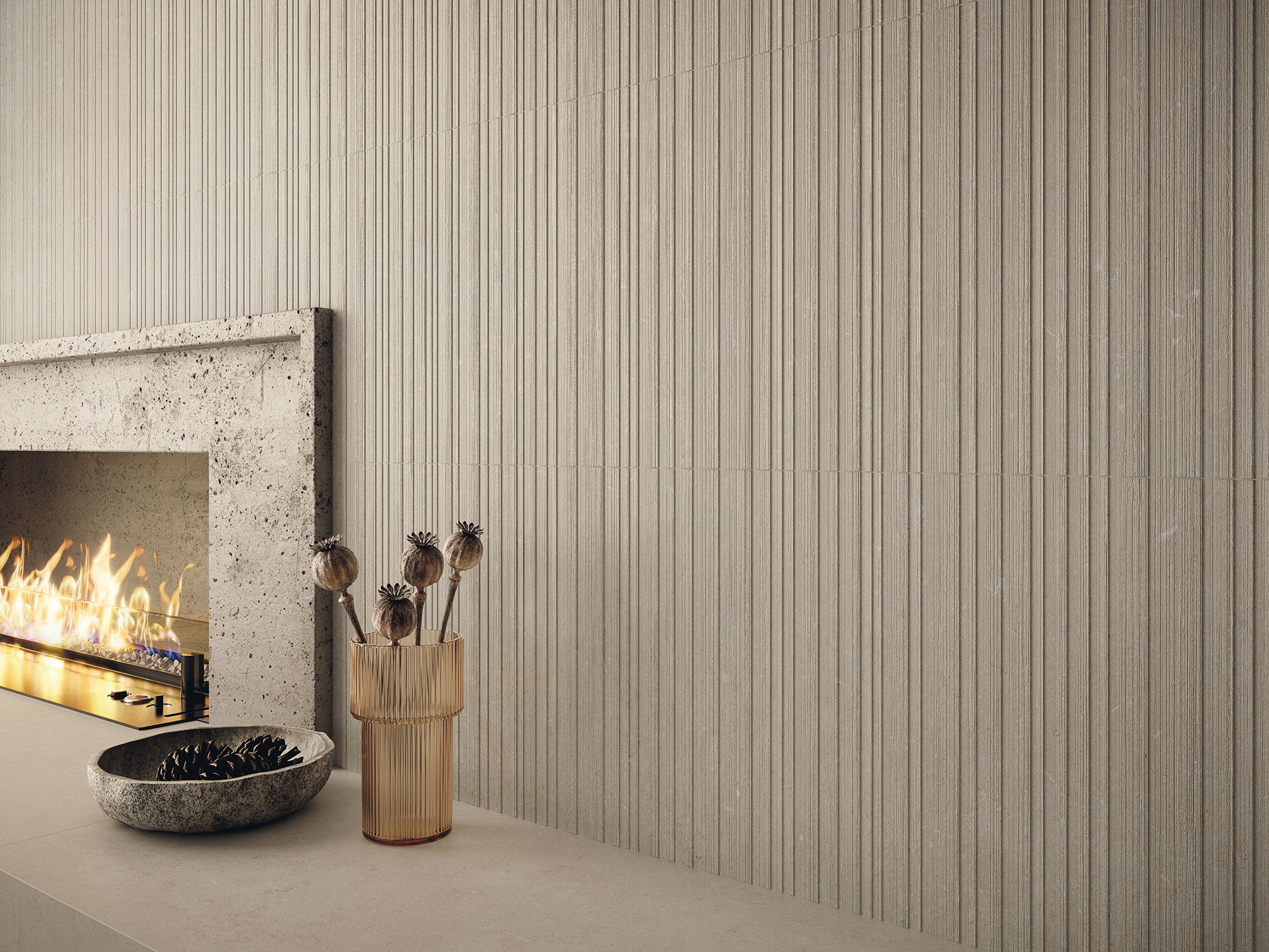 Cronos Marble Porcelain Tile in a finished installation