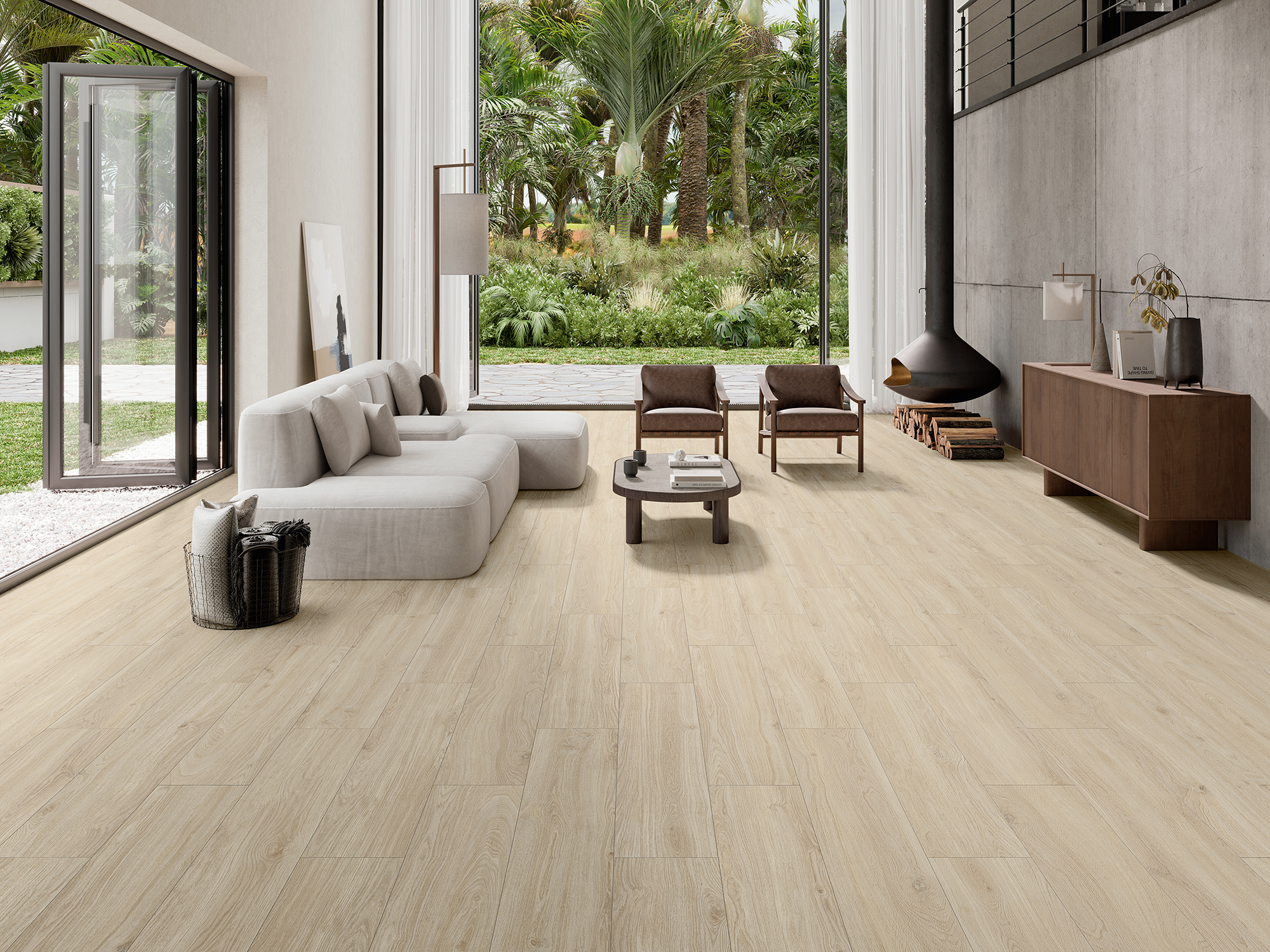 Quebec Wood Tile Porcelain Tile in a finished installation