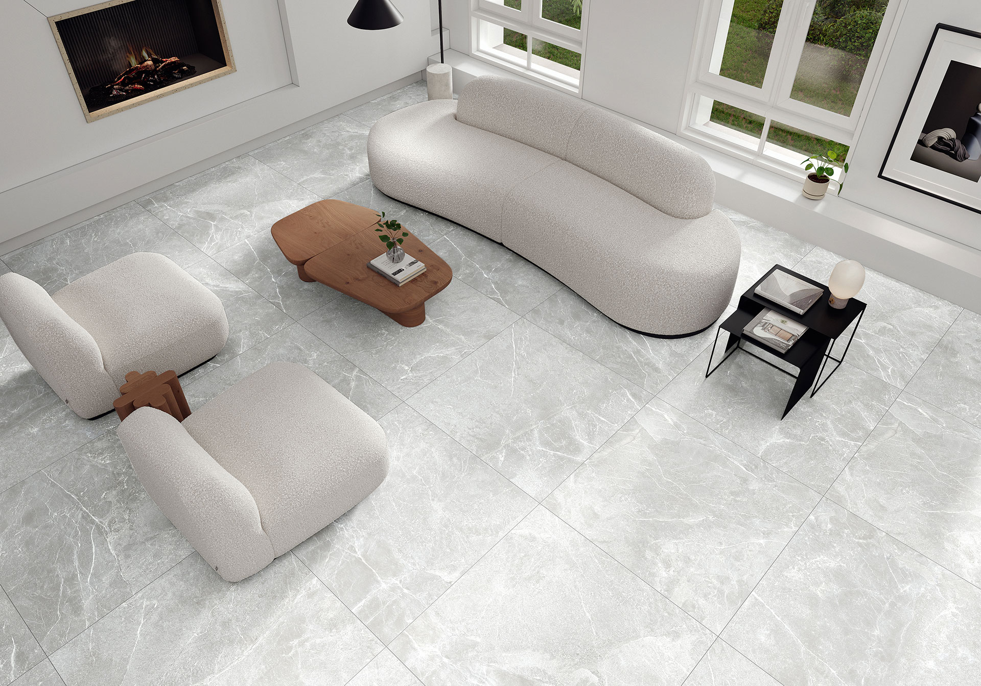 Blade Stone Porcelain Tile in a finished installation