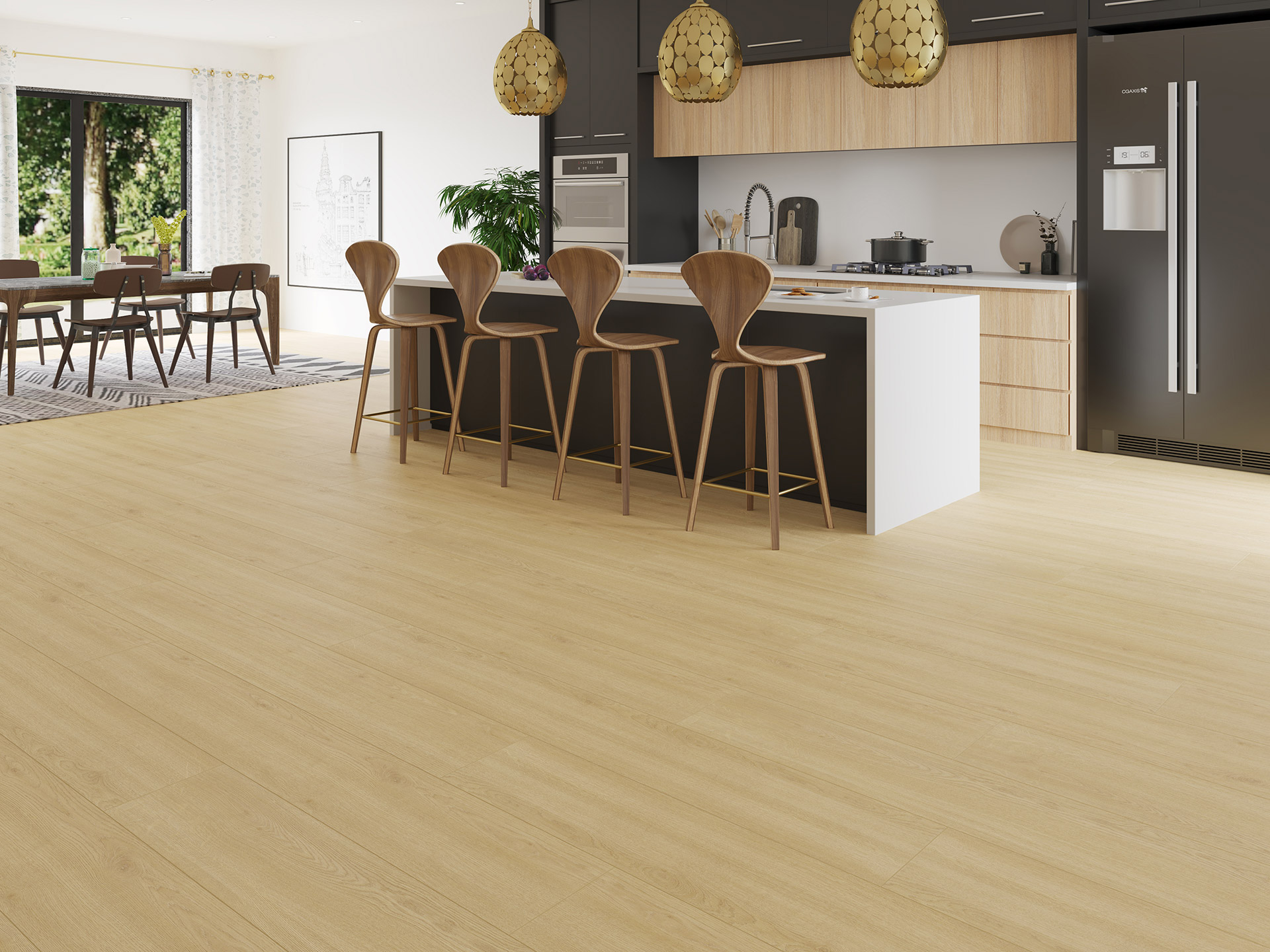 Destin Wood Laminate in a finished installation