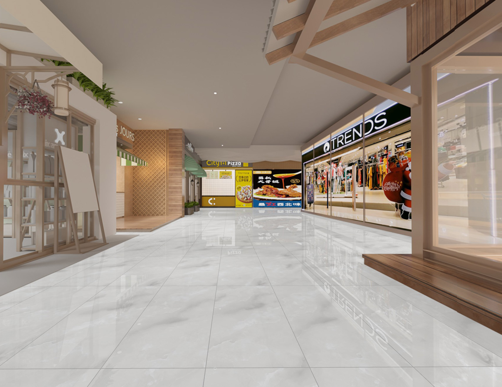 Easy Marble Porcelain Tile in a finished installation